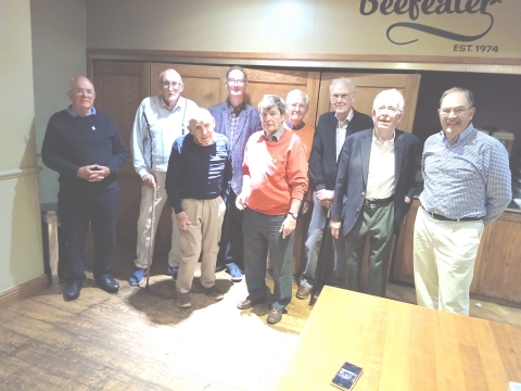 At the Beefeater 1 Sep 2025<br>L-R OT330 Angus Palmer, OT278 Tony Forward, OT258 Ian Cope, OTT365 Trevor Olney,  OT934 John Young, OT410 Michael Morley, OT516 John Shillito,  OT347 Doi Evans , OT790 Roger Neill.