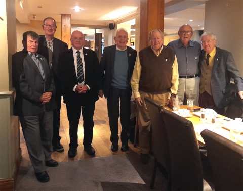 At the Beefeater in Guildford on 6th September 2024<br>L-R John Young OT934,Trevor Olney OTT365,Angus Palmer OT330,David Evans OT347,Tony Buckley OT251, Tony Forward OT278, Michael Morley OT410   