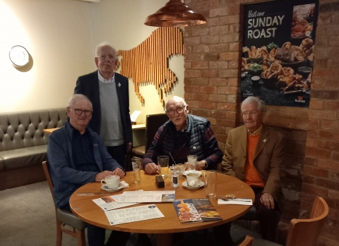 7th October 2024 at the Beefeater in Guildford<br>left to right:-- OT599 Martyn Whiteman (W),  OT347  Doi Evans (N), OT278 Tony Forward (E), OT410 Michael Morley.