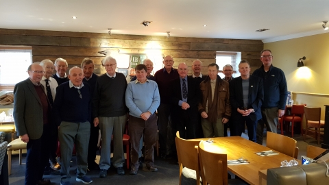 10 January 2019 at The Beefeater, Parkway, Guildford.<br>The regular West Surrey OSOBS lunch was held attended by 15 members, as shown in the photo above. Present, from left to write were: Messrs. OT464 (E) Nagle, 299 (N) Dungate, 410 (N) Morley, 254 (W) Cope, 170 (N) Trevett, 103 (W)Holroyd, 934 (N) Young, 347 (N) Evans, 278 (E) Forward, 330 (E) Palmer, 129 (N) Pope, 309 (N) Jee, 104 (W) Jones, 742 (W) Alison and OTT 365 (W) Olney. It was an enjoyable occasion with many school memories re-visited, beer and wine consumed and jokes told by 5 members in their 80’s, 1 in is his 50’s and the remainder somewhere in between. The school numbers will provide a clue!