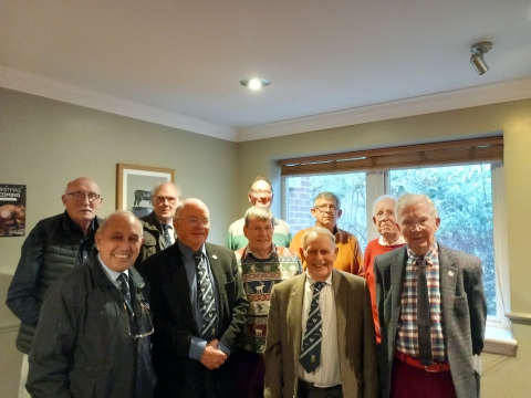 At the Beefeater on 18 Dec 2024<br>Back l-r: Forward, Scillitor, Olney, Horton, Evans. Front l-r: Hibbert, Palmer, Young, Bywaters, Morley.