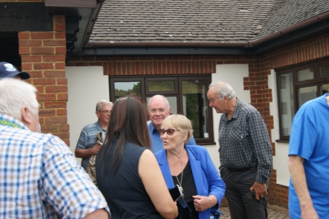 Dennis Pocock, Stephen Turner, Angus Palmer and his wife Elaine, David Crichton and John Burrow<br>