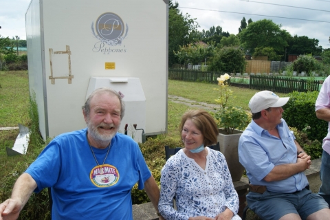 John Burrow with Linda and John Young<br>
