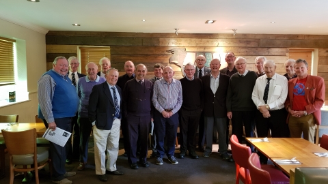30 April 2019 at the Beefeater, Parkway. Guildford.<br> Left to right :   251 Buckley (E), 387 Bassett (E), 256 Foster (W),  347 Evans(N), 343 Bywaters (N), 330 Palmer (E), 350 Hibbert (E), 943 Young (N), 254 Cope (W), 104 D. Jones (N), 278 Forward (E), 129 Pope (N), 365 Olney (W), 103 Holroyd (W), 410 Morley (N), 299 Dungate (W), 339 Delwiche (E) and 742 Alison (W). Apologies were received from Messrs Peart, P. Jones, Eade, Nagle and Coldbreath.