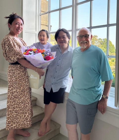 Pat Gibbon with Aya & Mokoti and their son<br>