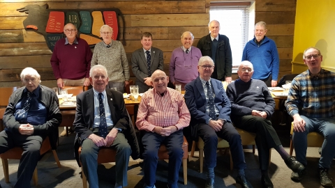 28 February 2022 at the Beefeater in Guildford<br>Back  278 Tony Forward, 103 Roger Holroyd), 934 John Young , 350 David Hibbert, 516 John Shillito, 866 André Scruton. Front  299 David Dungate, 347, Doi Evans, 254 Ian Cope, 599 Martyn Whiteman, 330 Angus Palmer, 365 Trevor Olney.
