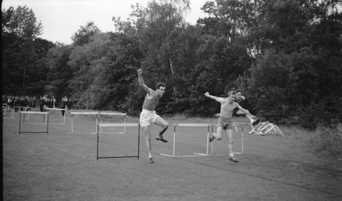 L-R: North House captain, East House competitor, West House competitor Peter White. c.1960<br>© Mike Leggett