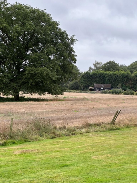 Looing out to the cricket pavillion<br>