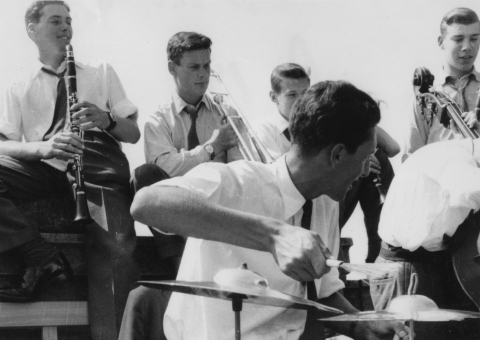 Jazz Band   -believed to be in 1955<br> R. Pearson, D (Nobby) Clark, ? , P Ingram, R Lamerton, ?