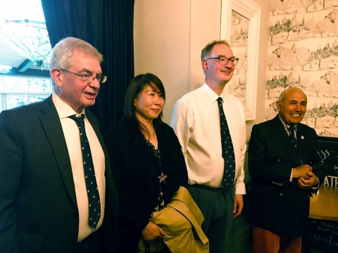 Stephen Turner OT922 with his wife Xiaoyu, Trevor Olney OTT365 and David (Bert) Hibbert OT350<br>