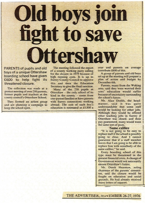 Old boys join fight to save Ottershaw<br>