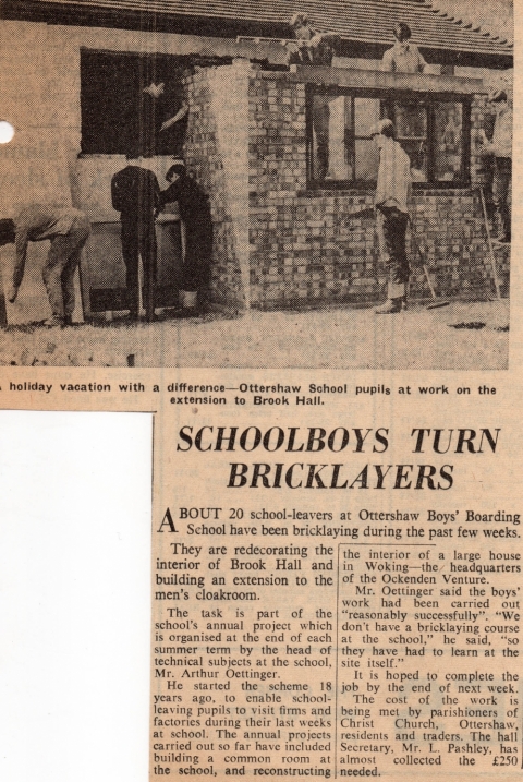 Schoolboys turn bricklayers<br>