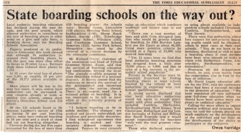 State boarding school on the way out?<br>
