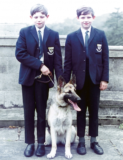 Twins, Julian and Des Connell. <br>The first twins to be allocated separate Houses in 1968