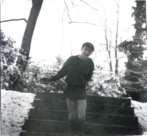 Down the steps near the gym! Another X-Country day in the bloody snow!!<br>Photo from Khalil Lawry 762 north